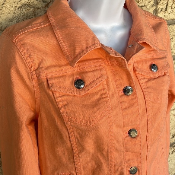 Relativity salmon, button up jacket, stretchy size small - Picture 3 of 7